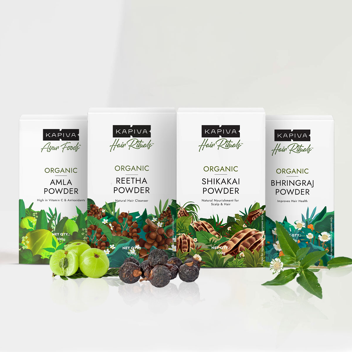 Natural Condition + Cleanse Combo | Amla, Reetha, Shikakai, Bhringraj
