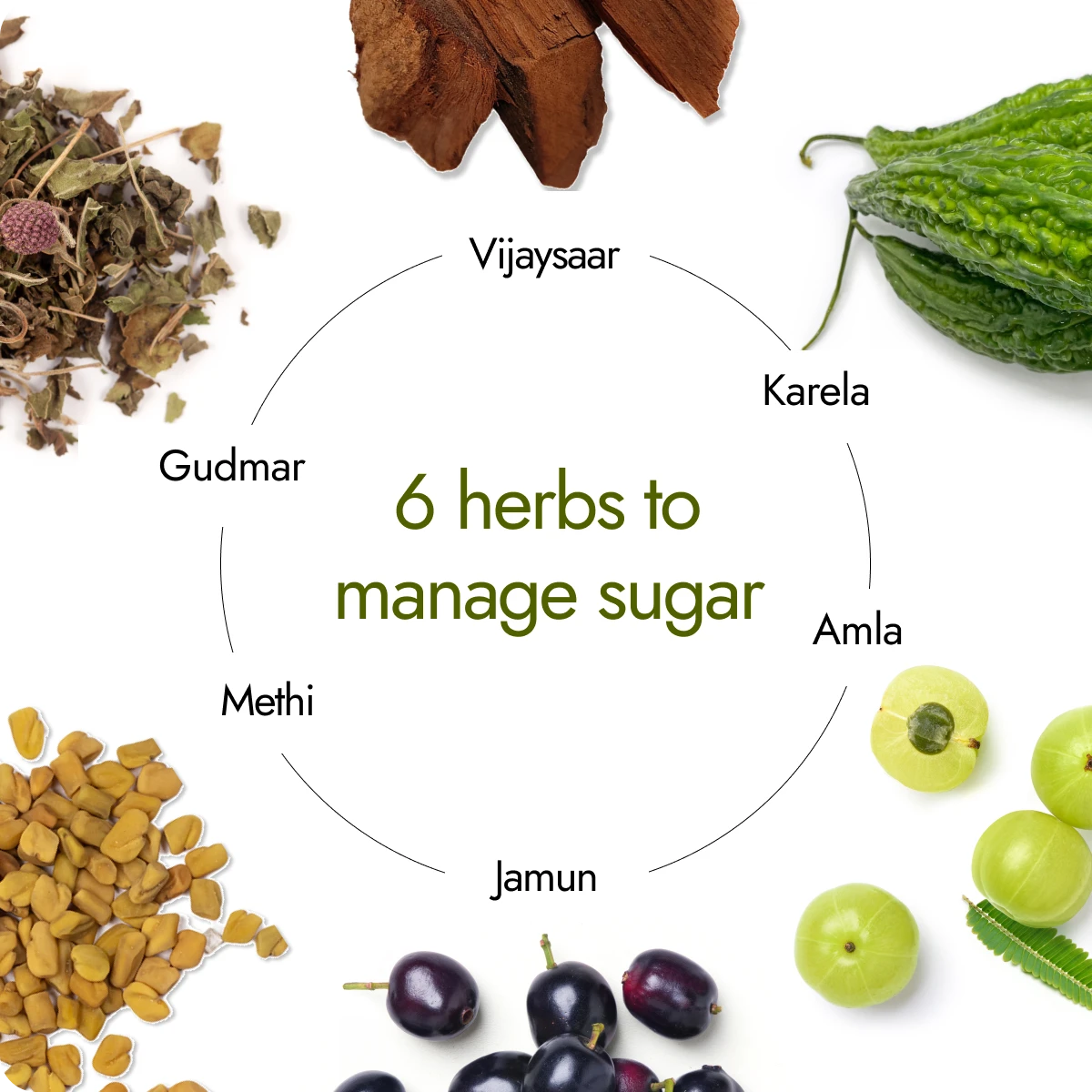 Kapiva Dia Free 2X Tablets 6 herbs for sugar management including Vijaysaar, Karela, Amla, Jamun, Methi and Gudmar