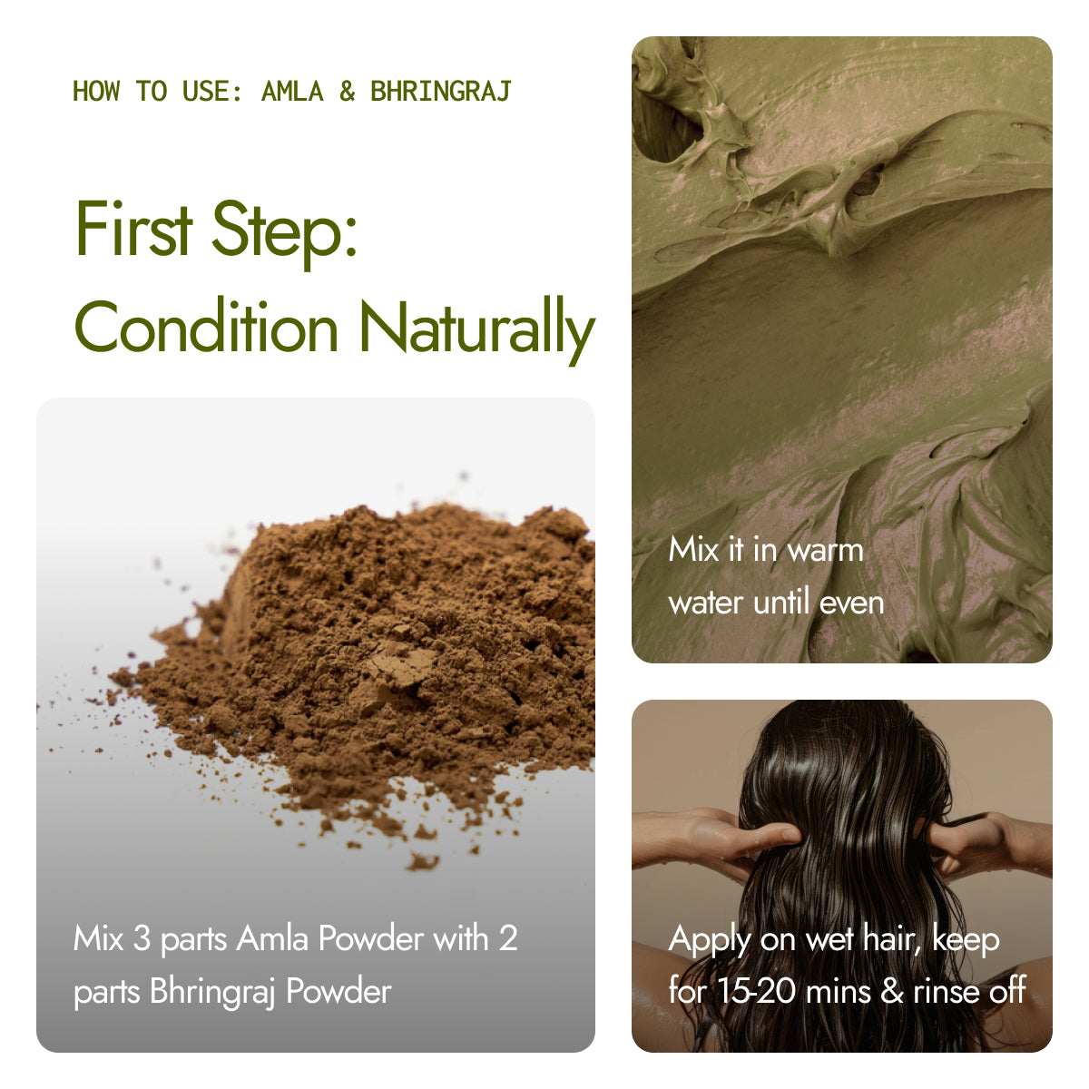 Natural Condition + Cleanse Combo | Amla, Reetha, Shikakai, Bhringraj