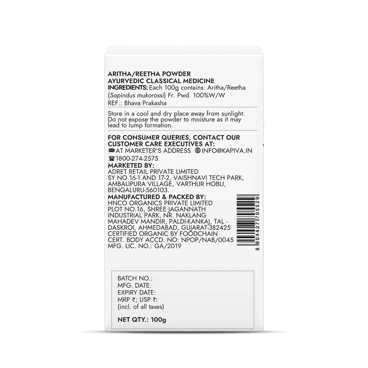 Organic Reetha Powder