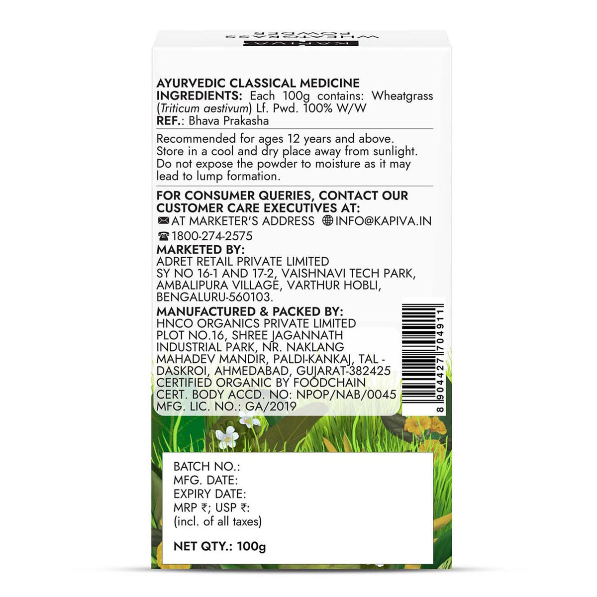 Organic Wheatgrass Powder